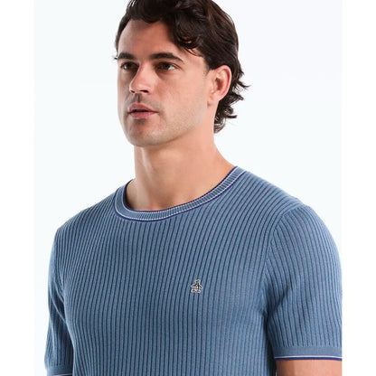 Penguin T Shirt Sweater Tejida Celeste