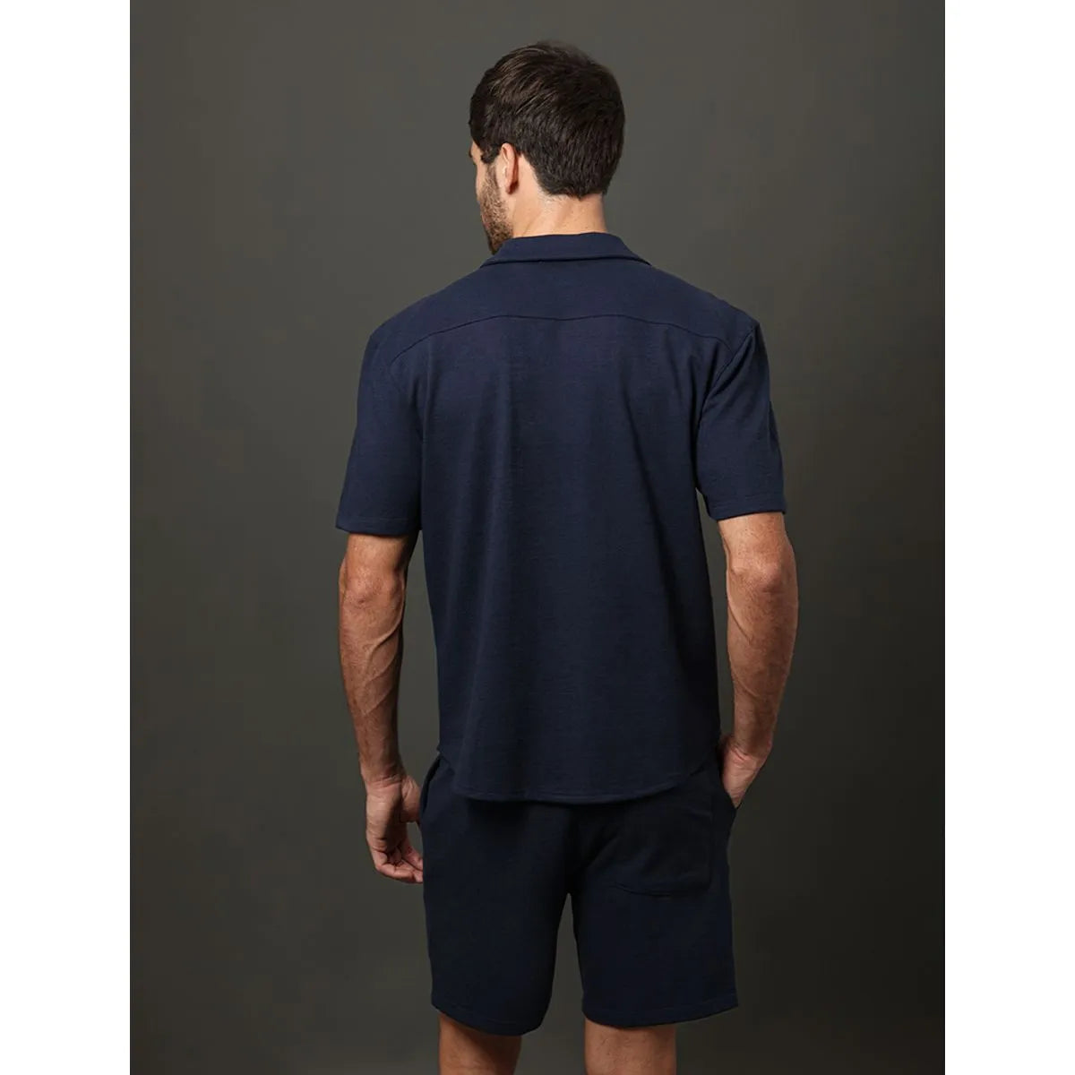 Calvin Klein Camisa Manga Corta Textura Waffle Navy