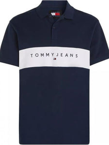 Tipo Polo Tommy Jeans azul navy con franja