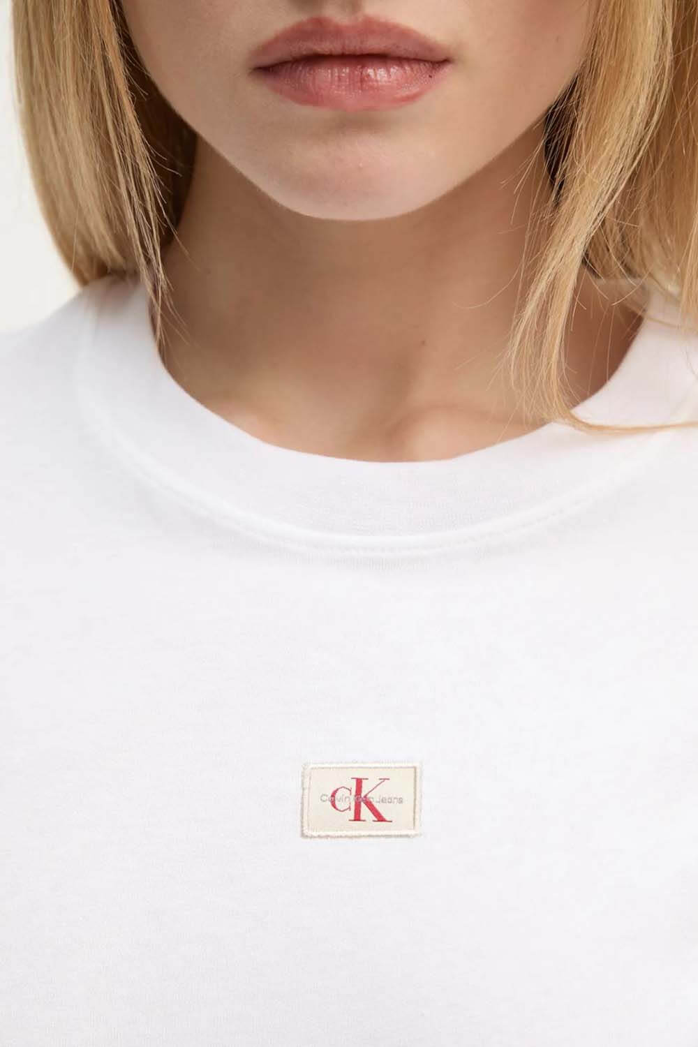 Calvin Klein T-Shirt Dama Monologo Slim Tee White