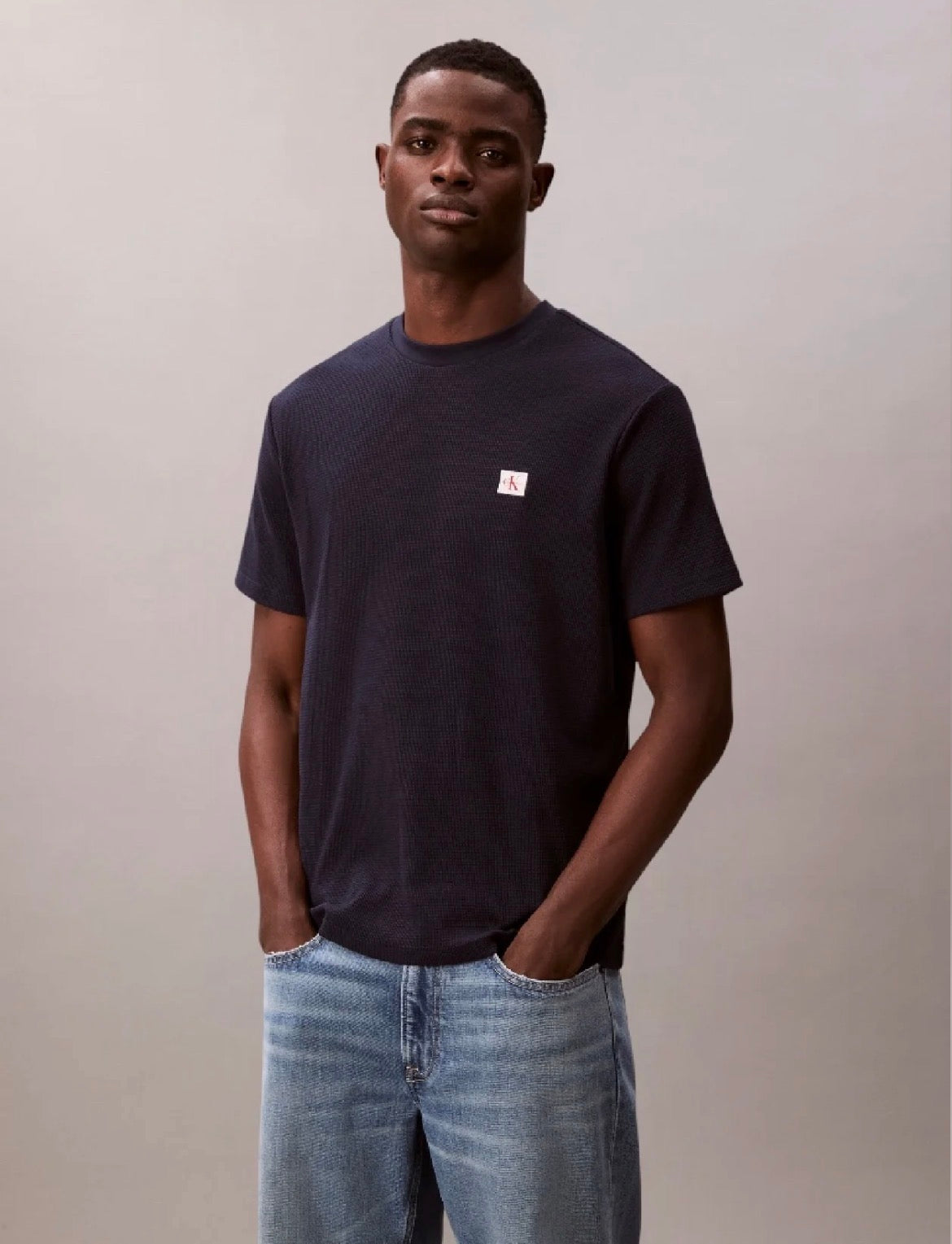 Calvin Klein T-Shirt Waffle Classic Fit Dark Sapphire