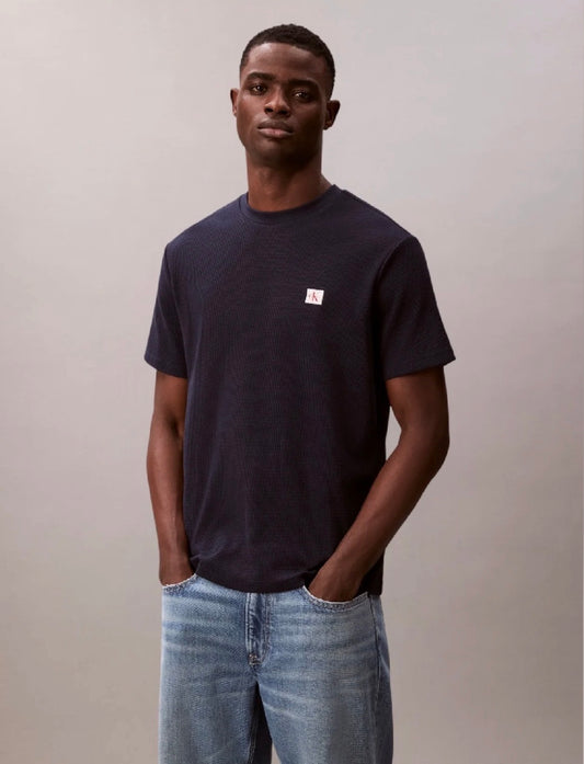 Calvin Klein T-Shirt Waffle Classic Fit Dark Sapphire