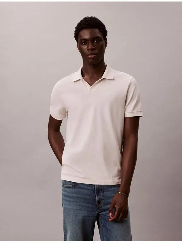 Calvin Klein Tipo Polo Cuello Piqué White Sand