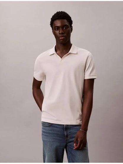Calvin Klein Tipo Polo Cuello Piqué White Sand