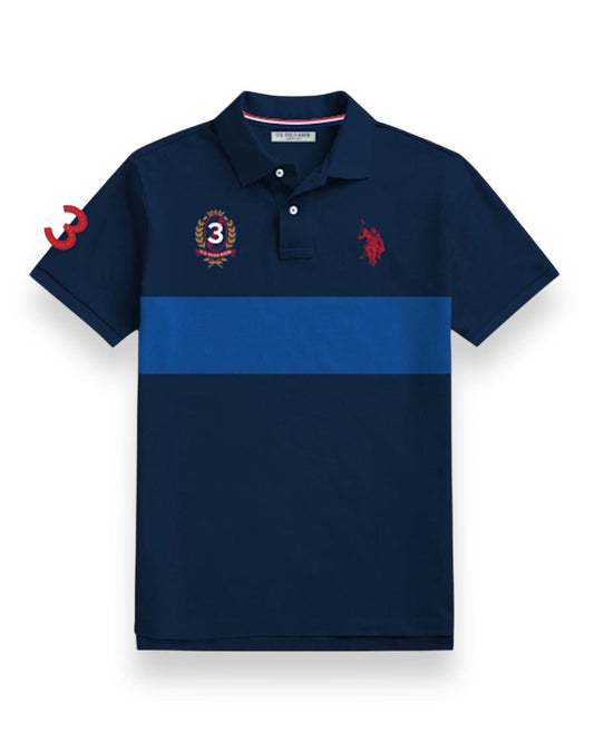 Us Polo tipo polo azul Navy franja azul