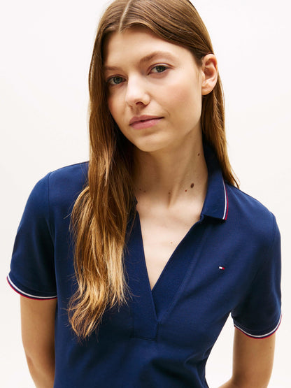 Tommy Hilfiger Vestido Dama Cuello Multicolor azul navy