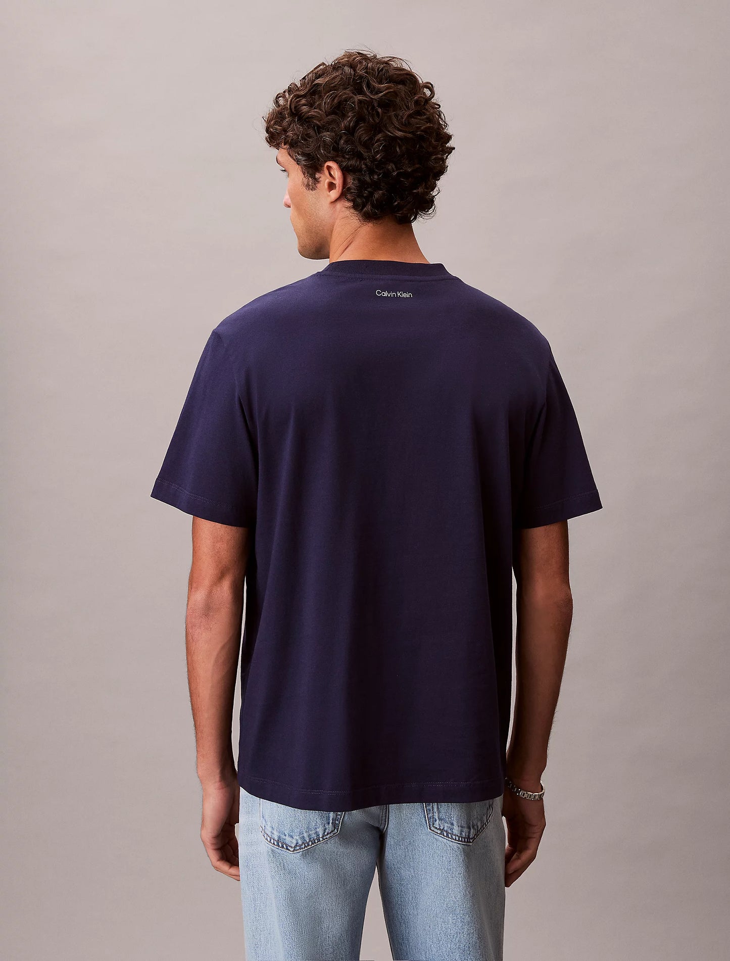 Calvin Klein Jeans Logo Carta T-Shirt Evening Blue