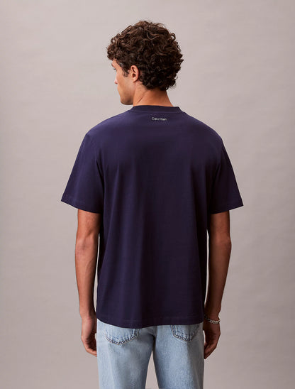 Calvin Klein Jeans Logo Carta T-Shirt Evening Blue