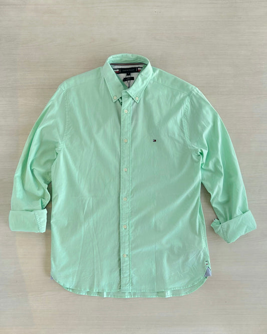 Tommy long sleeve mint green shirt