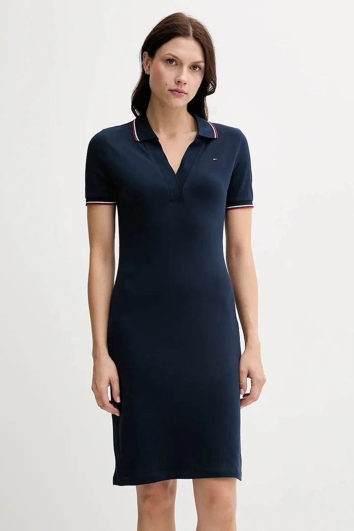 Tommy Hilfiger Vestido Dama Cuello Multicolor azul navy