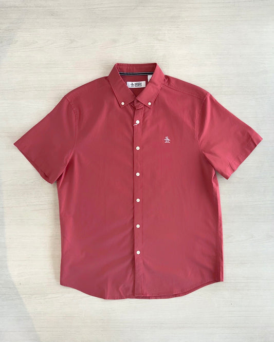 Penguin Oxford short sleeve red