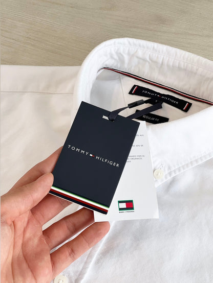Tommy Hilfiger camisa Oxford manga larga Blanca