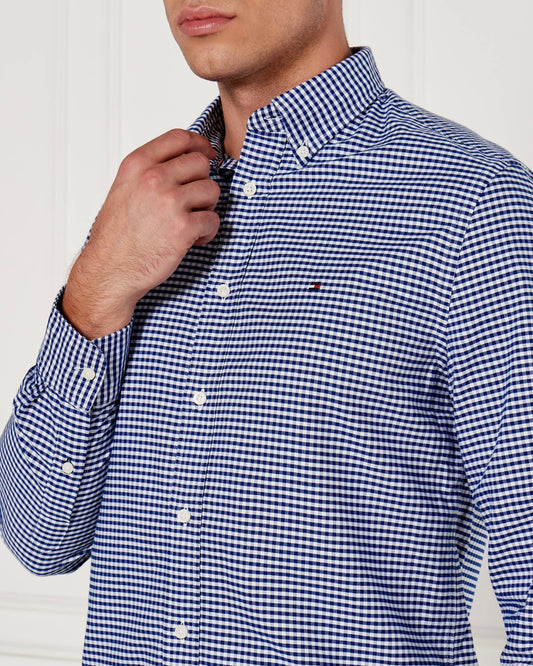 Tommy Long Sleeve Checkered Shirt Blue