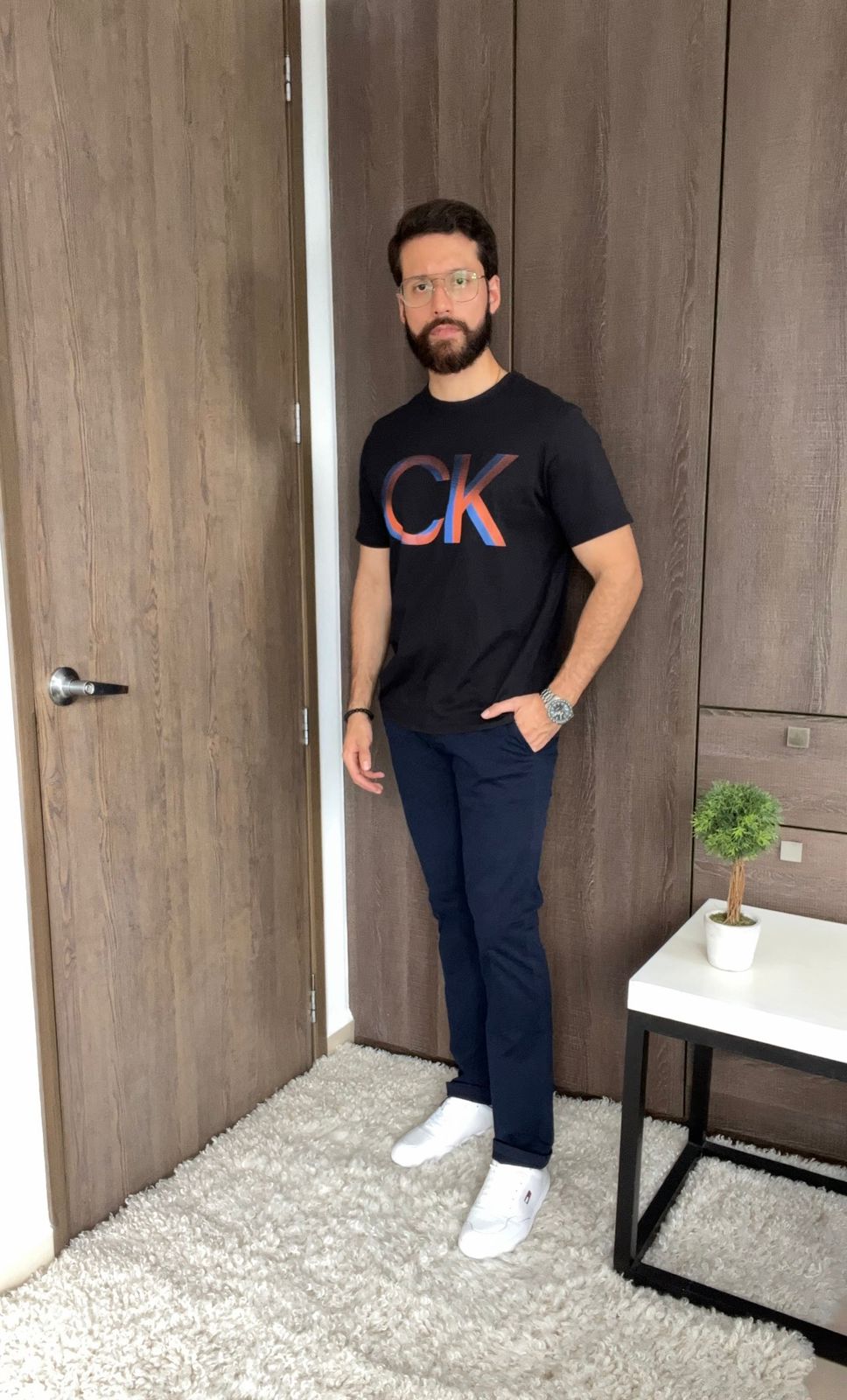 T-shirt Calvin Klein Negra con logo de CK