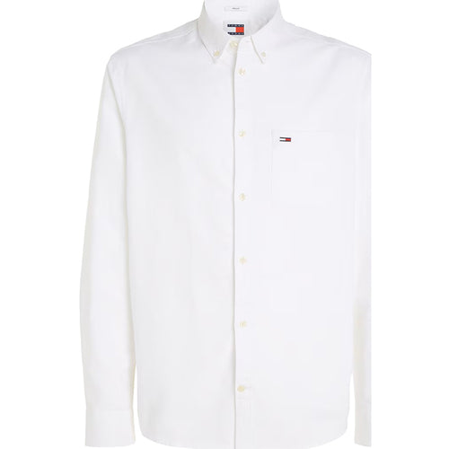 Tommy Jeans manga larga blanca Oxford