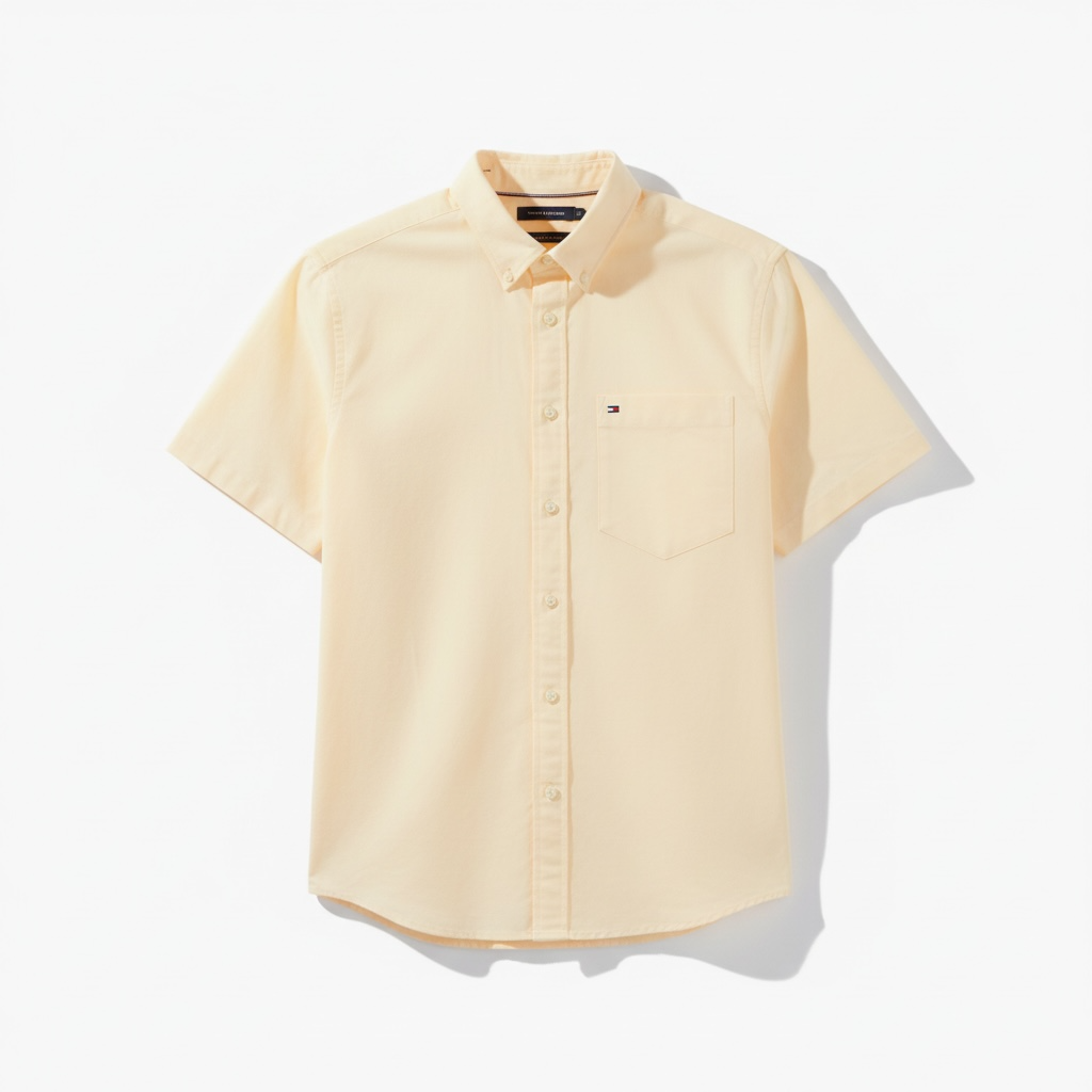 Tommy Hilfiger Oxford Manga Corta Citronella