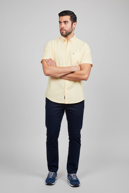 Tommy Hilfiger Oxford Manga Corta Citronella
