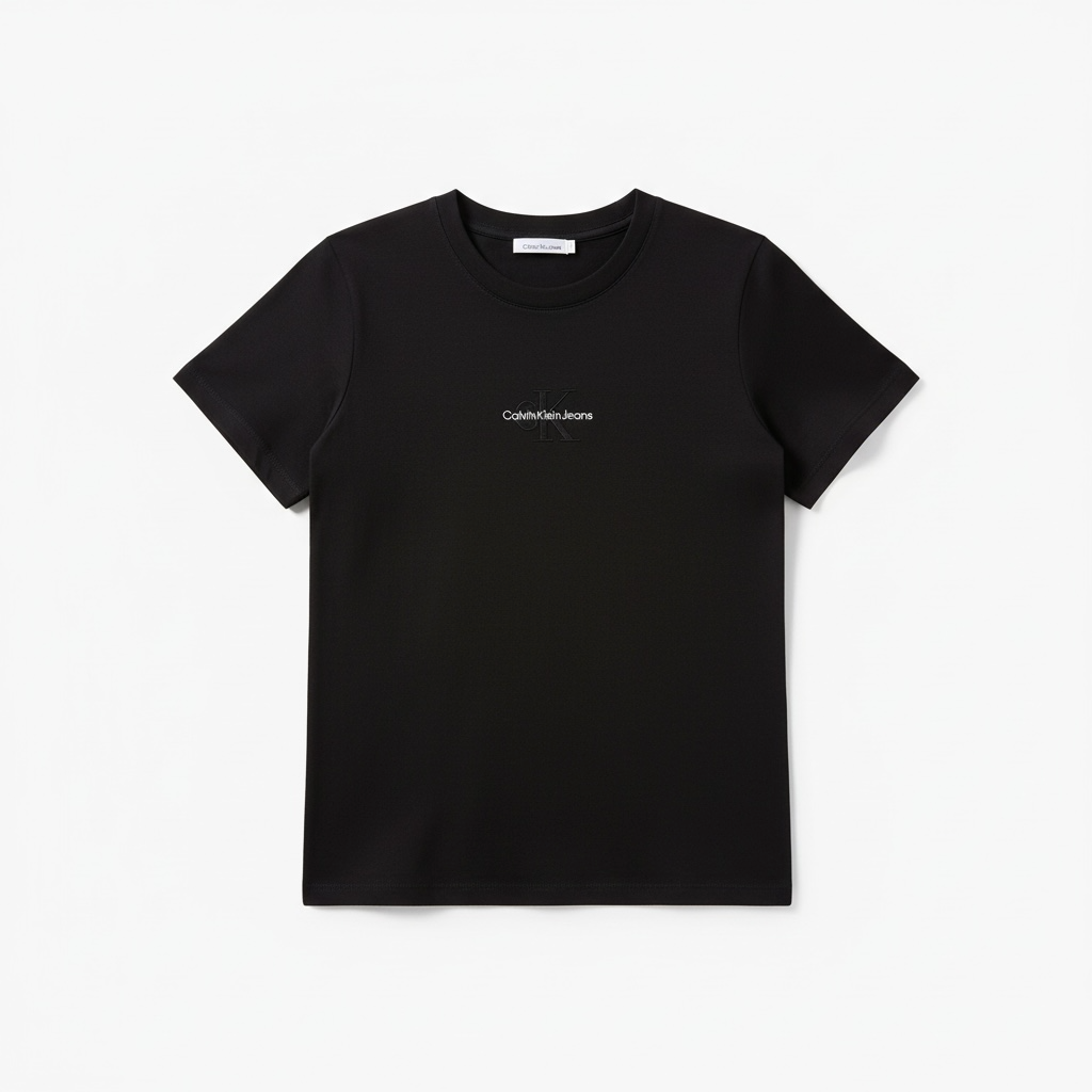 Calvin Klein T-Shirt Dama Monologo Slim CK Black