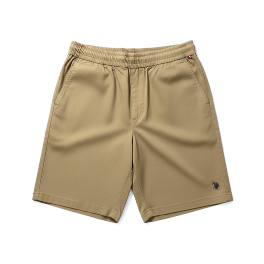 Us Polo Short Casual Caballero Lino Khaki