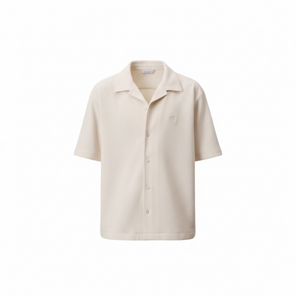 Calvin Klein Camisa Manga Corta Textura Waffle Blanca