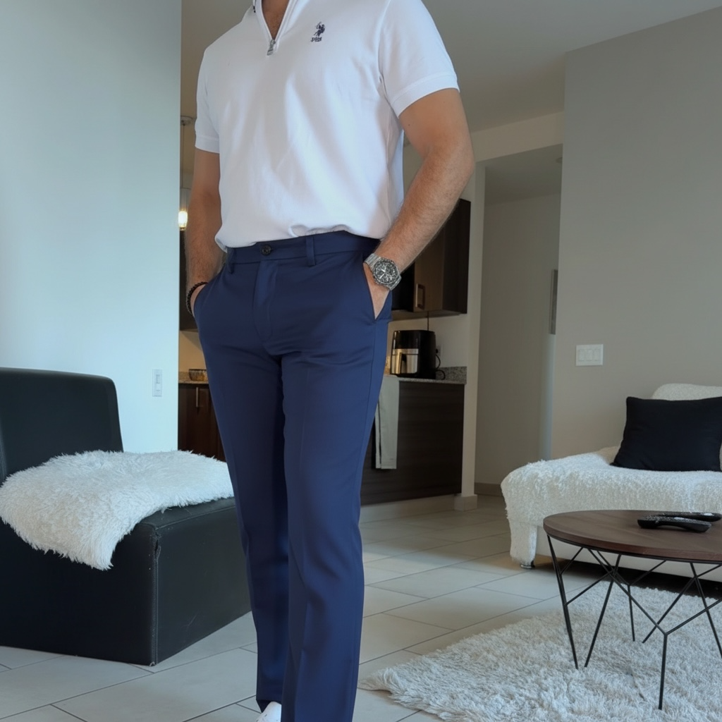 Manhattan Pantalon de Vestir Casual Azul Indigo