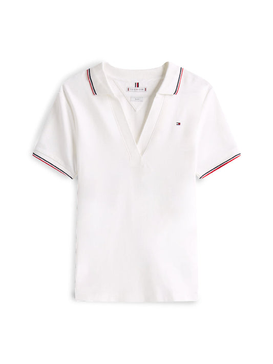 Tommy Hilfiger Tipo Polo Dama Cuello Multicolor Blanca