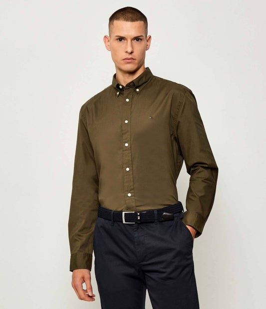 Tommy Hilfiger Manga Larga Flex Army Green