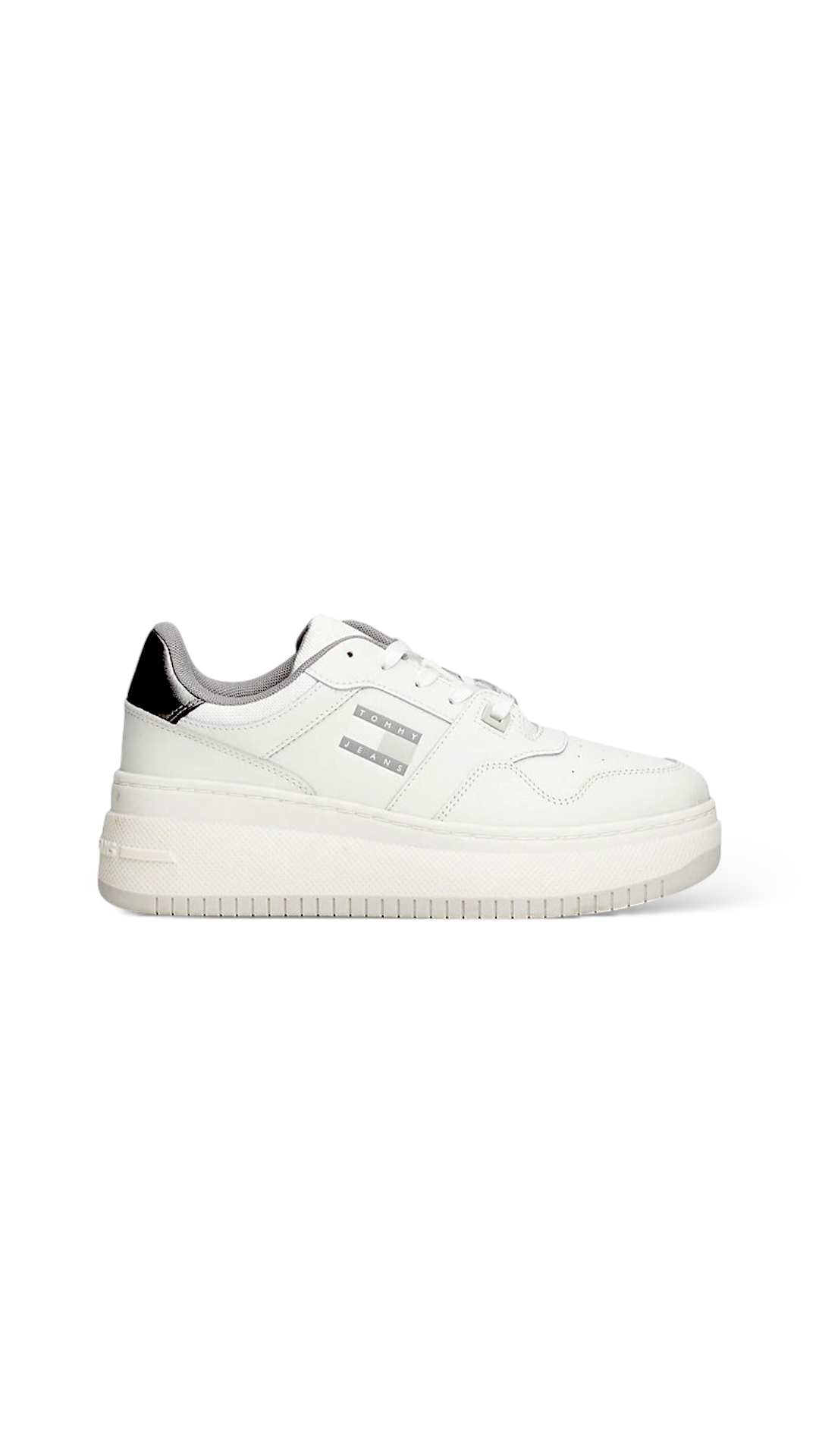 Tommy Sneaker Basketball Trainers Metal White