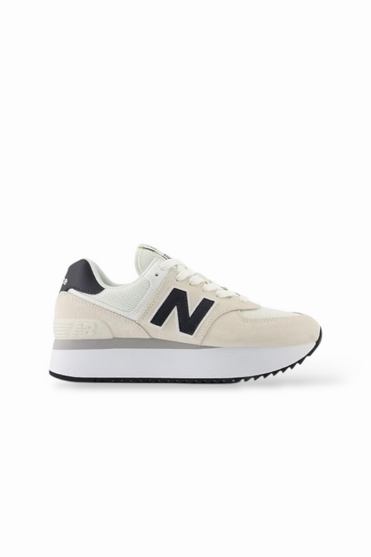 New Balance 574+ Suela alta blanco Crema / Negro