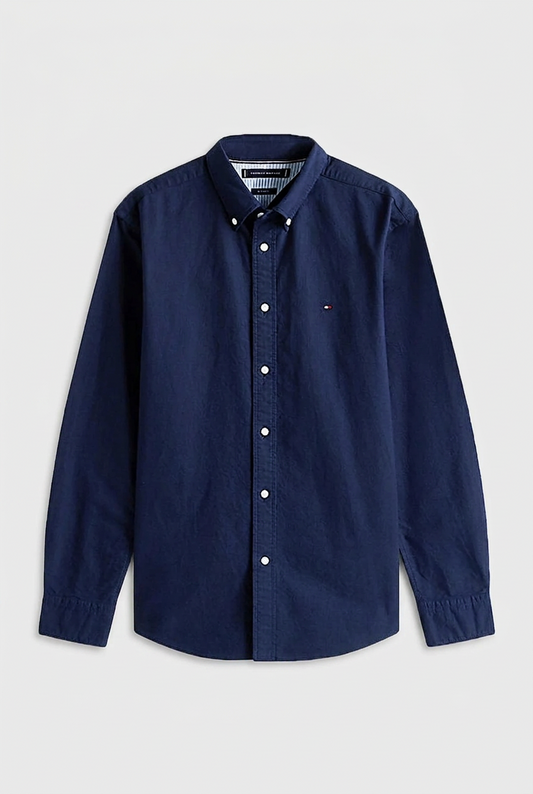 Tommy Hilfiger Manga Larga Oxford Preppy Navy / Desert Sky