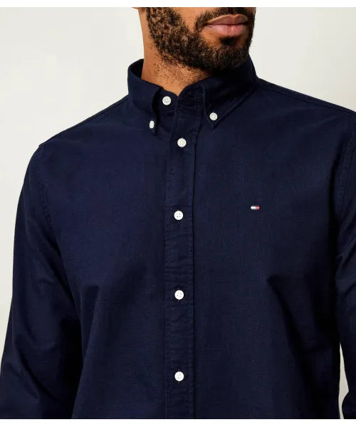 Tommy Hilfiger Manga Larga Oxford Preppy Navy / Desert Sky